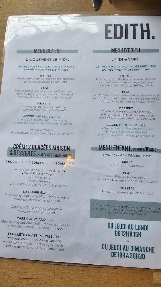 EDITH Restaurant - Menu Image 1